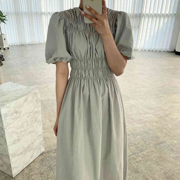 casual dresses korean summer niche temperament round neck fold design style waist slimming puff sleeve dress long skirt female h0w, Black;gray
casual dresses korean summer niche temperament round neck fold design style waist slimming puff sleeve dress long skirt female h0w, Black;gray