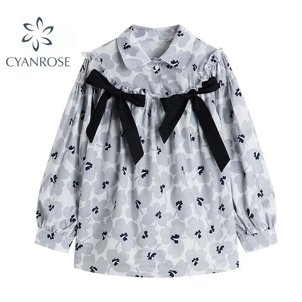 women's blouses & shirts 2021 women blouse chic print shirt female sweet autumn fashion long sleeve korean bow loose elegant, White
women's blouses & shirts 2021 women blouse chic print shirt female sweet autumn fashion long sleeve korean bow loose elegant, White