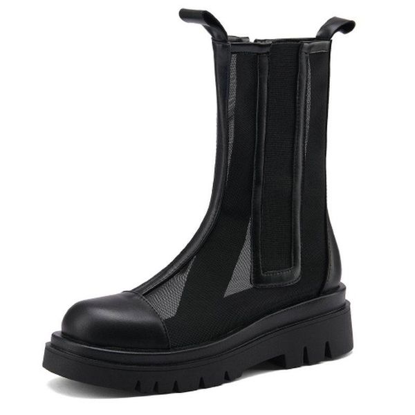platform chunky heels summer boots for women genuine leather motorcycle 2021 working party ankle, Black
platform chunky heels summer boots for women genuine leather motorcycle 2021 working party ankle, Black