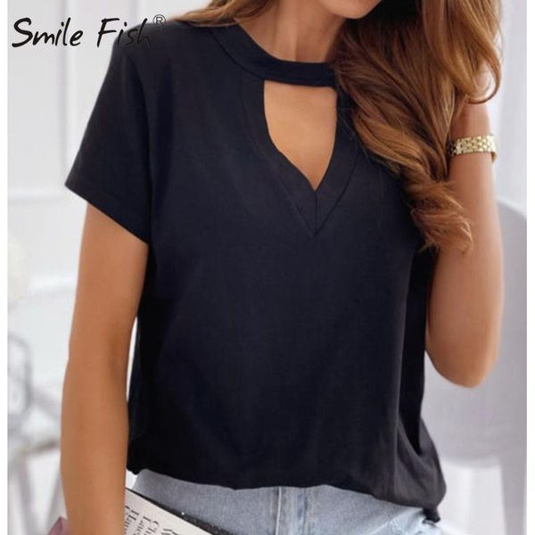 chic hollow out short sleeve tee shirt for women choker v-neck summer solid t-shirts 2021 casual femme plus size 2xl blusa g1750 women', White
chic hollow out short sleeve tee shirt for women choker v-neck summer solid t-shirts 2021 casual femme plus size 2xl blusa g1750 women', White