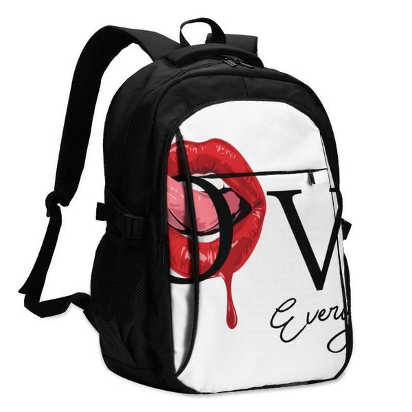 backpack 2021 cool printing laplove slogan with lip and tongue illustration usb charging travel women male school mochila
backpack 2021 cool printing laplove slogan with lip and tongue illustration usb charging travel women male school mochila