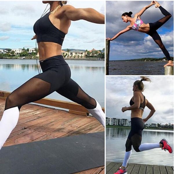 women's leggings women net yarn splicing color leggins pants capri breathable mesh female jeggings, Black
women's leggings women net yarn splicing color leggins pants capri breathable mesh female jeggings, Black