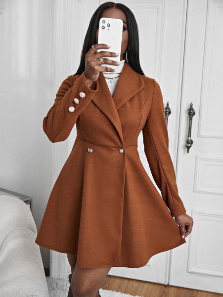 waterfall collar double button overcoat m5dd#, Black
waterfall collar double button overcoat m5dd#, Black