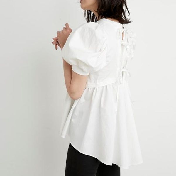 women's blouses & shirts cross bandage loose patchwork women sleeve short summer 2021solid casual all match blusas, White
women's blouses & shirts cross bandage loose patchwork women sleeve short summer 2021solid casual all match blusas, White