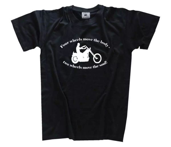two wheels move the soul-chopper bike biker rocker t-shirt s-xxxl, White;black
two wheels move the soul-chopper bike biker rocker t-shirt s-xxxl, White;black