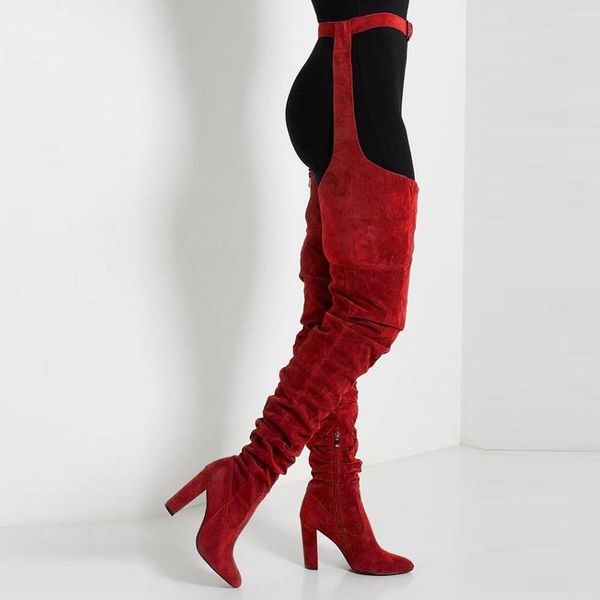 boots women high heels thigh suede leather pointed toe ladies shoes waist belt over the knee long zapatos mujer, Black
boots women high heels thigh suede leather pointed toe ladies shoes waist belt over the knee long zapatos mujer, Black