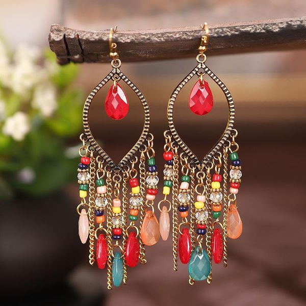 hoop & huggie jewelry antique gold plated long-style tassel earrings women's vintage water drop bohemian chain, Golden;silver
hoop & huggie jewelry antique gold plated long-style tassel earrings women's vintage water drop bohemian chain, Golden;silver