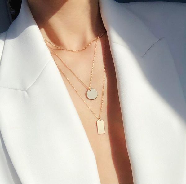 pendant necklaces gold silver color multilayer chain coin necklace exquisite square round geometric simple long for women
pendant necklaces gold silver color multilayer chain coin necklace exquisite square round geometric simple long for women