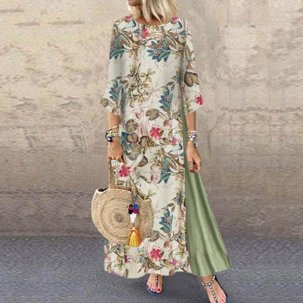 casual dresses women autumn winter vintage print floral patch dress 3/4 sleeve o-neck loose maxi vestidos bohemian style oversize, Black;gray
casual dresses women autumn winter vintage print floral patch dress 3/4 sleeve o-neck loose maxi vestidos bohemian style oversize, Black;gray