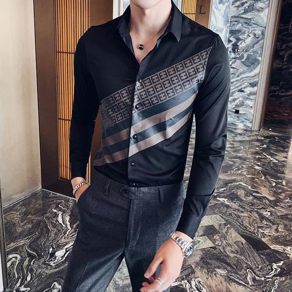 men's casual shirts contrast print men spring social business long sleeve shirt party clothing slim fit camisas para hombre casua drp9, White;black
men's casual shirts contrast print men spring social business long sleeve shirt party clothing slim fit camisas para hombre casua drp9, White;black