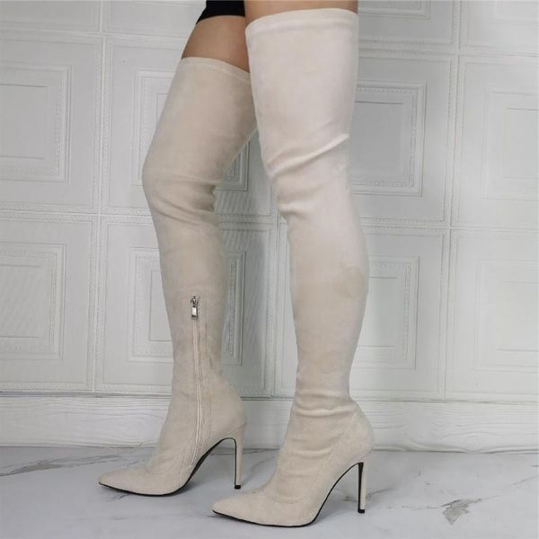 boots solid suede pointed women's skintight over knee big size stretchy shoes stiletto heels footwear, Black
boots solid suede pointed women's skintight over knee big size stretchy shoes stiletto heels footwear, Black