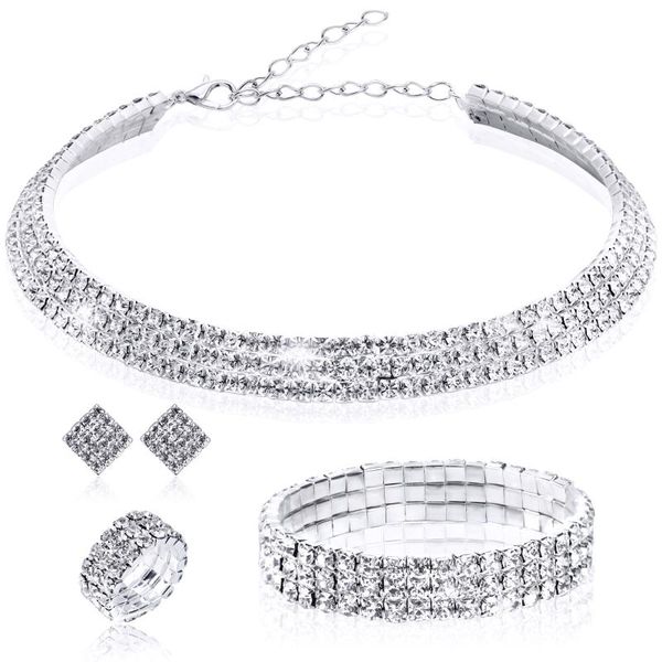 earrings & necklace women bride wedding party jewelery bridal gifts crystal prom jewelry sets gold earring set, Silver
earrings & necklace women bride wedding party jewelery bridal gifts crystal prom jewelry sets gold earring set, Silver