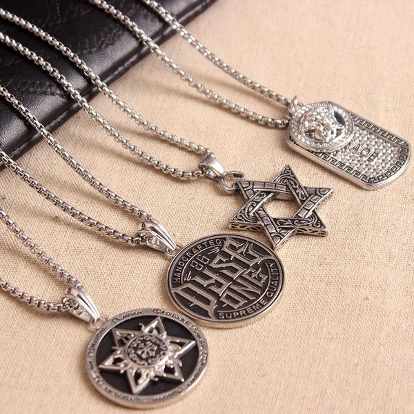 nameplate necklace women chain zinc alloy pendant men and jewelry retro fashion necklaces, Silver 
nameplate necklace women chain zinc alloy pendant men and jewelry retro fashion necklaces, Silver