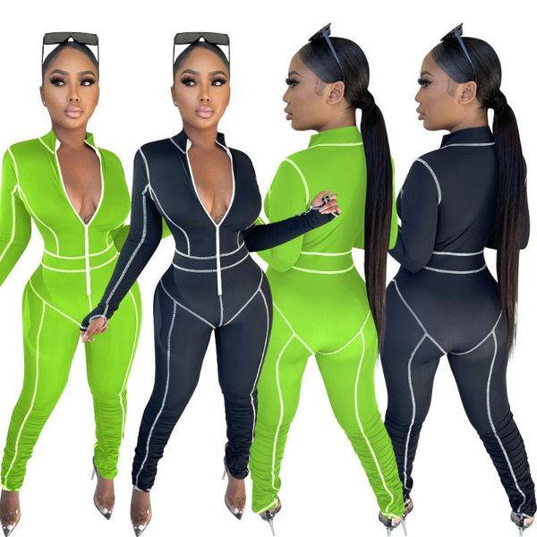 rompers womens jumpsuit long sleeve zipper ruched romper stacked trousers outfit embroidery women clothes wholesale drop women's jumpsu, Black;white
rompers womens jumpsuit long sleeve zipper ruched romper stacked trousers outfit embroidery women clothes wholesale drop women's jumpsu, Black;white