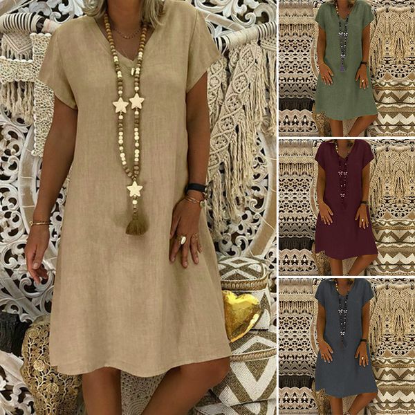 2021zanzea women summer short sleeve cotton linen dress vestido robe kaftan femme vintage v neck floral printed party sundress 5xl, Black;gray
2021zanzea women summer short sleeve cotton linen dress vestido robe kaftan femme vintage v neck floral printed party sundress 5xl, Black;gray