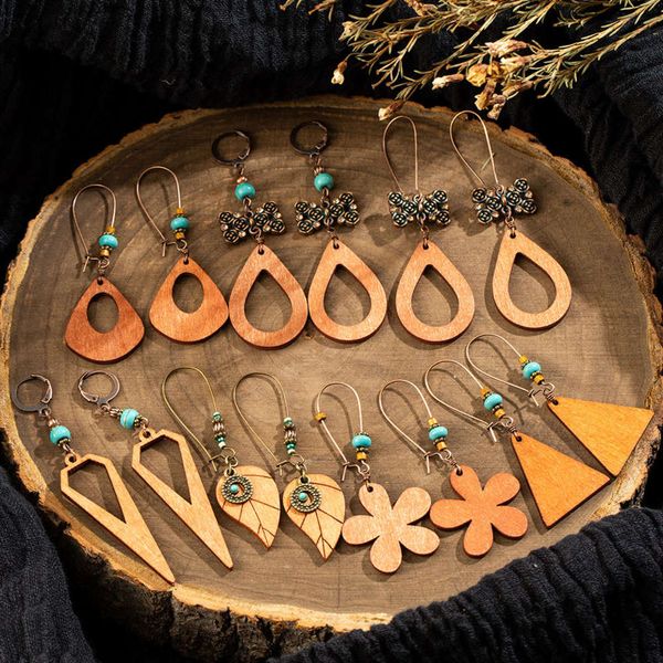boho ethnic bohemian vintage multi-species wood dangle clothing earrings for women drop ear ornament bruiloft jewelry, Golden
boho ethnic bohemian vintage multi-species wood dangle clothing earrings for women drop ear ornament bruiloft jewelry, Golden