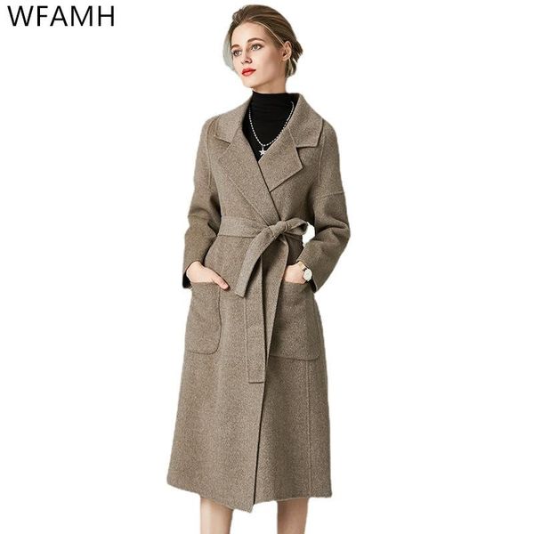 women's wool & blends double-faced cashmere coat 2021 autumn and winter fashion loose long lace-up suit collar slim woolen full, Black
women's wool & blends double-faced cashmere coat 2021 autumn and winter fashion loose long lace-up suit collar slim woolen full, Black