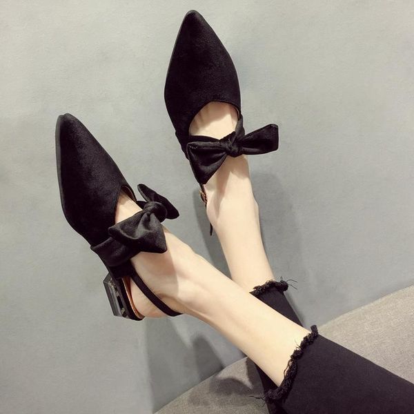 korean version of the wild pointed thick with a bow after strap single shoes baotou half slippers sandals women, Black
korean version of the wild pointed thick with a bow after strap single shoes baotou half slippers sandals women, Black