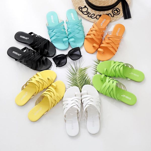 slippers candy color narrow band clip toe cross-tied flats summer women shoes casual comfy brief femme slides beach flip flops, Black
slippers candy color narrow band clip toe cross-tied flats summer women shoes casual comfy brief femme slides beach flip flops, Black