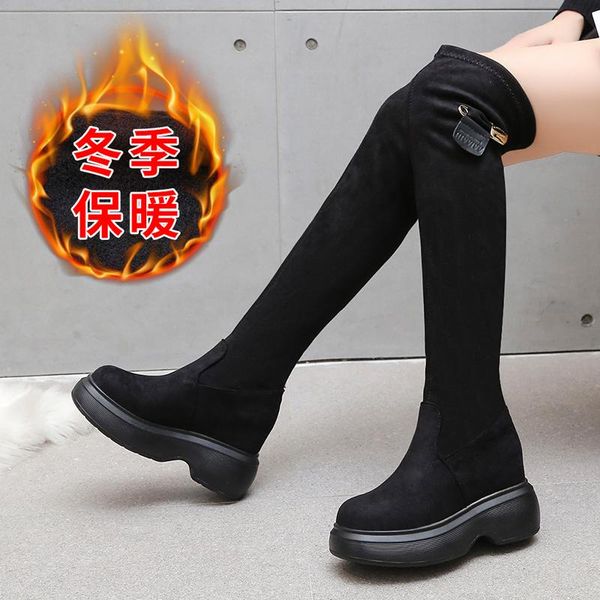 boots brand design thigh high women heighten platform women's shoes wedges heels fashion stretch slim over the knee, Black
boots brand design thigh high women heighten platform women's shoes wedges heels fashion stretch slim over the knee, Black