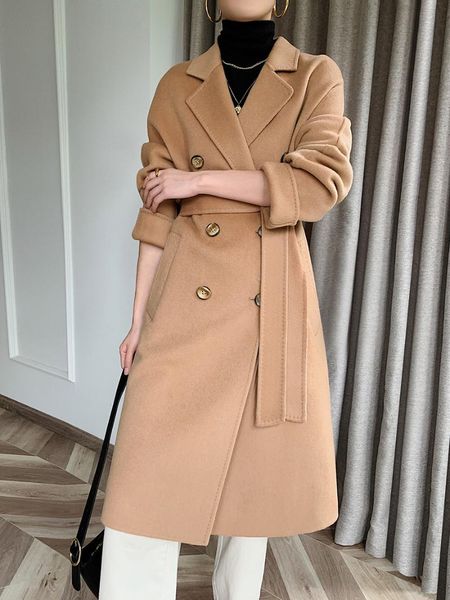 women's wool & blends camel double-sided cashmere coat women's medium and long high-end cloth 2021 spring autumn, Black
women's wool & blends camel double-sided cashmere coat women's medium and long high-end cloth 2021 spring autumn, Black