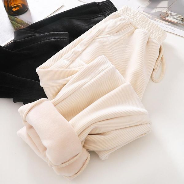 women's chenille with fleece thickened pants cashmere daddy slim-fitting corduroy casual pipe & capris, Black;white
women's chenille with fleece thickened pants cashmere daddy slim-fitting corduroy casual pipe & capris, Black;white