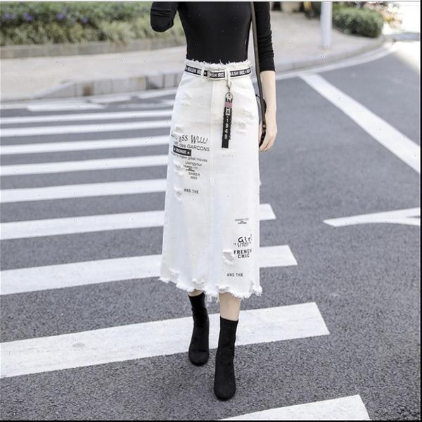 letter printing ripped denim women skirt fashion high waist large size a line hole jeans s 5xl white saias, Black
letter printing ripped denim women skirt fashion high waist large size a line hole jeans s 5xl white saias, Black