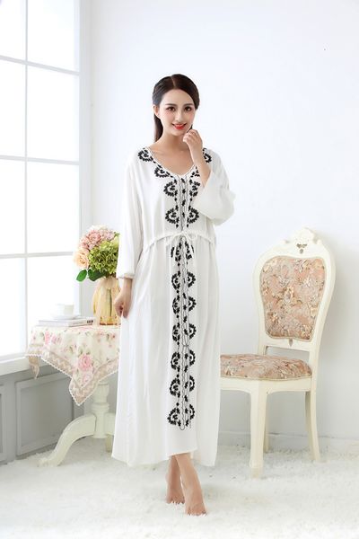 women's sleepwear women's cotton nightdress v-neck embroidery korean nightgown women vacation beach dress loose ladies long nightw, Black;red
women's sleepwear women's cotton nightdress v-neck embroidery korean nightgown women vacation beach dress loose ladies long nightw, Black;red