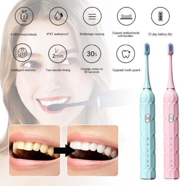 smart electric toothbrush sonic usb charge rechargeable deep cleaning waterproof electronic tooth brushes 5 replacement heads
smart electric toothbrush sonic usb charge rechargeable deep cleaning waterproof electronic tooth brushes 5 replacement heads