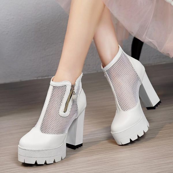 summer mesh ankle boots for women platform punk high heels short shoes 2021 ladies black white party
summer mesh ankle boots for women platform punk high heels short shoes 2021 ladies black white party
