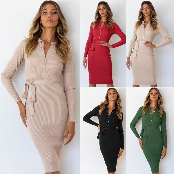 wholesale women's plus size mid-length knitted dress european and american autumn winter fashion long sleeve slim dresses casual work s, Black
wholesale women's plus size mid-length knitted dress european and american autumn winter fashion long sleeve slim dresses casual work s, Black