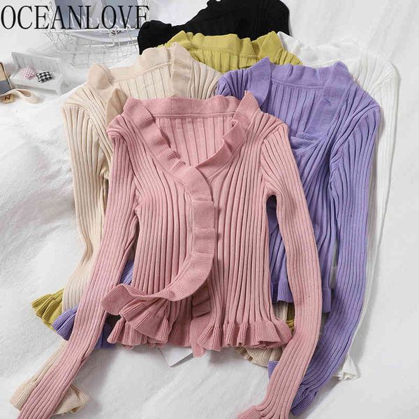 ruffles women cardigans solid sweet short fashion autumn slim sweaters korean v neck mujer chaqueta 19271 210415, White;black
ruffles women cardigans solid sweet short fashion autumn slim sweaters korean v neck mujer chaqueta 19271 210415, White;black