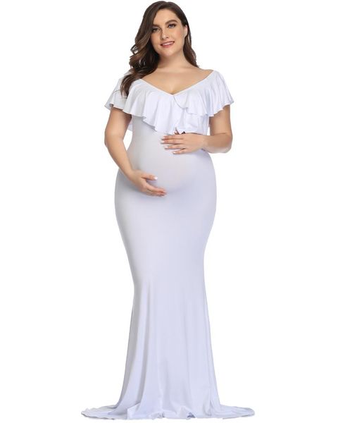 long chiffon maternity pography dress sweet heart lace dresses for po shoot slit open pregnancy, White
long chiffon maternity pography dress sweet heart lace dresses for po shoot slit open pregnancy, White