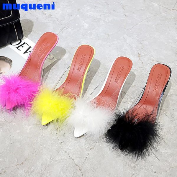 summer woman pumps pvc transparent feather perspex crystal high heels fur peep toe mules slippers ladies slides shoes, Black
summer woman pumps pvc transparent feather perspex crystal high heels fur peep toe mules slippers ladies slides shoes, Black