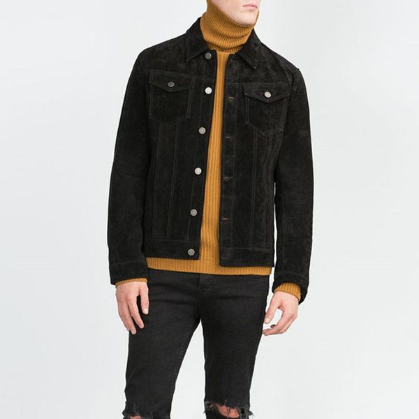 men's leather & faux classic vintage men genuine cow suede jacket casual autumn cowhide natural jackets motorcycle slim coats clothes, Black
men's leather & faux classic vintage men genuine cow suede jacket casual autumn cowhide natural jackets motorcycle slim coats clothes, Black