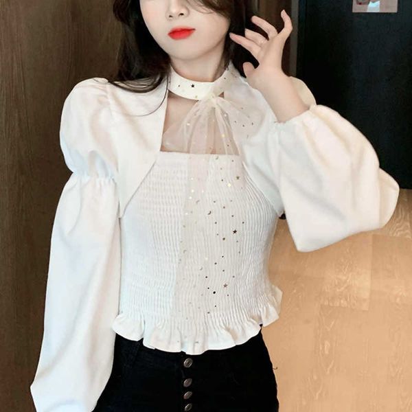 women's knits & tees summer lace elegant blouses female solid chiffon sleeve women y2k bow design office lady shirts korea st, White
women's knits & tees summer lace elegant blouses female solid chiffon sleeve women y2k bow design office lady shirts korea st, White