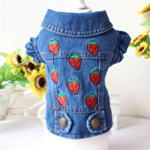 the dog clothes dog teddy vip bear pet autumn winter clothing strawberry embroidery cute jeans spring and summer vest
the dog clothes dog teddy vip bear pet autumn winter clothing strawberry embroidery cute jeans spring and summer vest