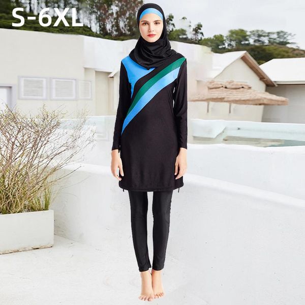 swim wear women stripe printed muslim swimwear long sleeve modest hijab muslimah islamic plus size swimsuit burkinis ladies korea 3pcs 6xl
swim wear women stripe printed muslim swimwear long sleeve modest hijab muslimah islamic plus size swimsuit burkinis ladies korea 3pcs 6xl