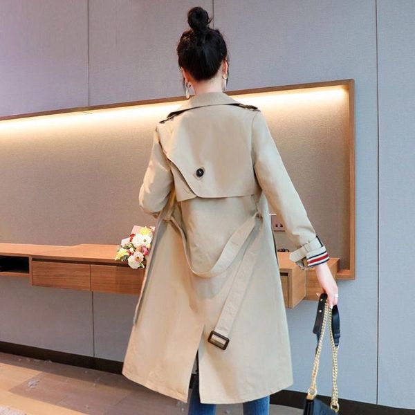 spring and autumn style women's long knee jacket trench coats, Tan;black
spring and autumn style women's long knee jacket trench coats, Tan;black