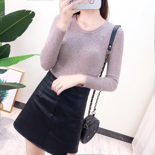 women's bottoming shirt slim sweater thin long-sleeved inner o-neck 2021 autumn and winter simple sweaters, White;black
women's bottoming shirt slim sweater thin long-sleeved inner o-neck 2021 autumn and winter simple sweaters, White;black