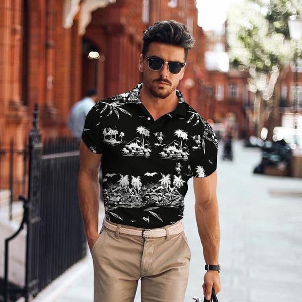 men's polos abstract shirt casual printed short sleeve fashion streetwear summer men hip hop, White;black
men's polos abstract shirt casual printed short sleeve fashion streetwear summer men hip hop, White;black