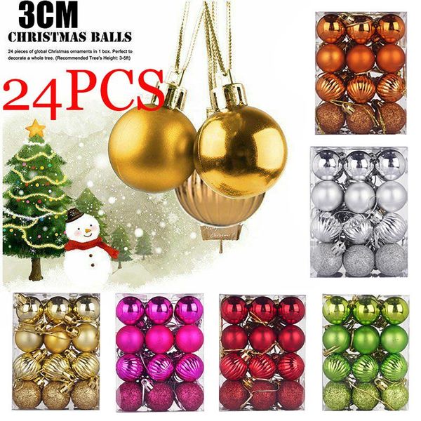 24pcs 3cm christmas tree decorations balls bauble xmas party hanging ball ornaments for home year gift decoration
24pcs 3cm christmas tree decorations balls bauble xmas party hanging ball ornaments for home year gift decoration