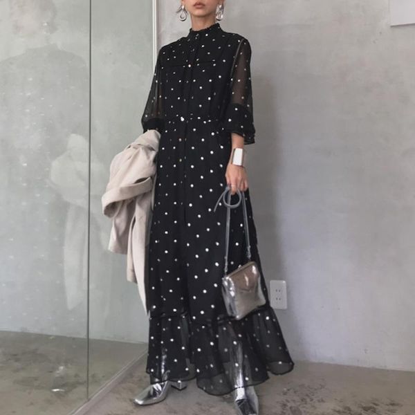 ethnic clothing 2021 polka-dot maxi dress summer casual elegant office ladies korean women long dresses lace hollow out one piece, Red
ethnic clothing 2021 polka-dot maxi dress summer casual elegant office ladies korean women long dresses lace hollow out one piece, Red