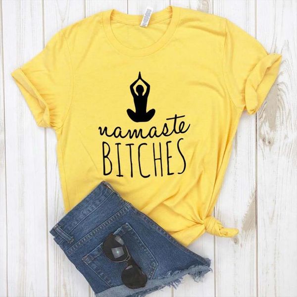 namaste bitches yoga cotton womens t shirts casual funny yong girl tee 6 color drop ship s 810, White
namaste bitches yoga cotton womens t shirts casual funny yong girl tee 6 color drop ship s 810, White