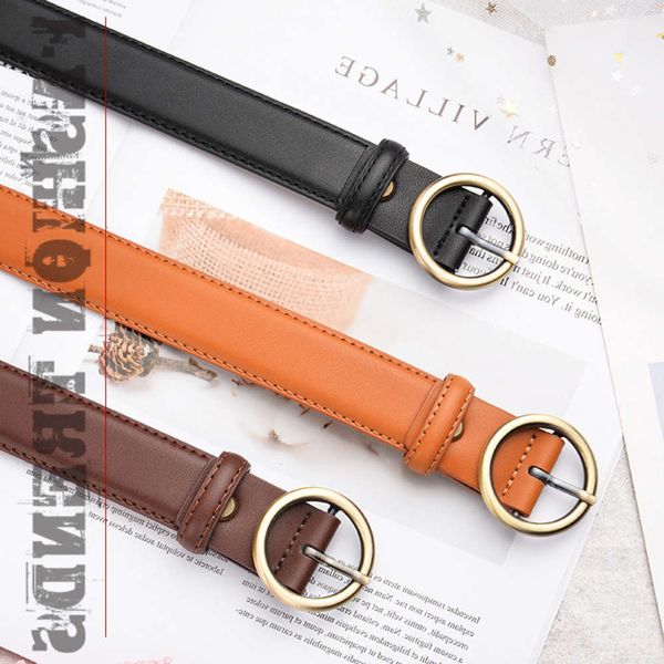 belt bronze round buckle fashion versatile women's leather leisure decorative belt, Black;brown
belt bronze round buckle fashion versatile women's leather leisure decorative belt, Black;brown