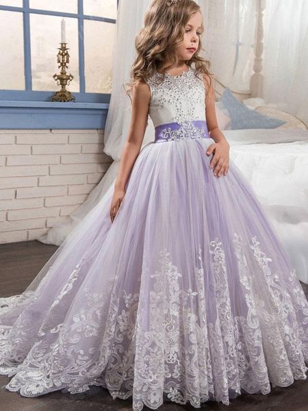 girl's dresses ball gown scoop court traintulle princess flower girl with beading bows, Red;yellow
girl's dresses ball gown scoop court traintulle princess flower girl with beading bows, Red;yellow