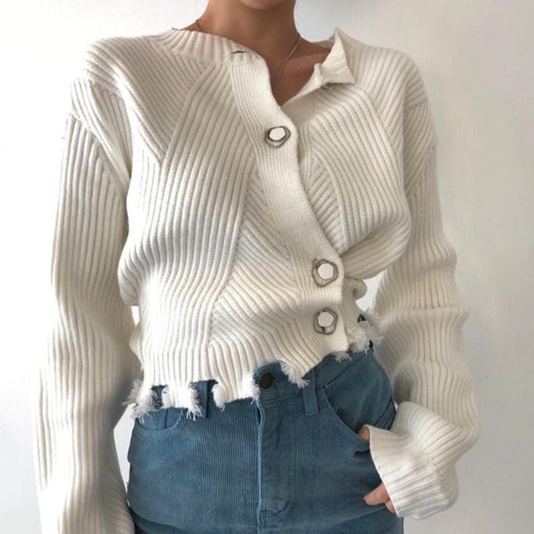 women's knits & tees korean o-neck chic three button irregular knit sweater women autumn and winter solid color fashion worn long-sleev, White
women's knits & tees korean o-neck chic three button irregular knit sweater women autumn and winter solid color fashion worn long-sleev, White