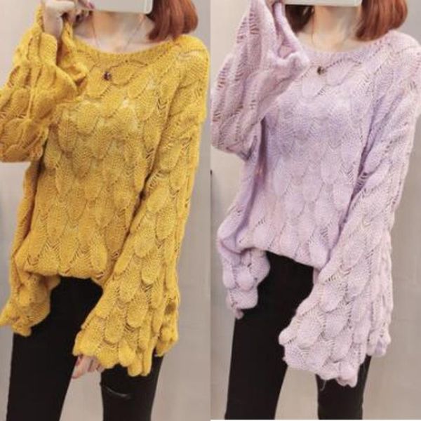 women's sweaters pullover autumn hollow sweater fashion women o-neck loose size trumpet sleeves knitted female, White;black
women's sweaters pullover autumn hollow sweater fashion women o-neck loose size trumpet sleeves knitted female, White;black