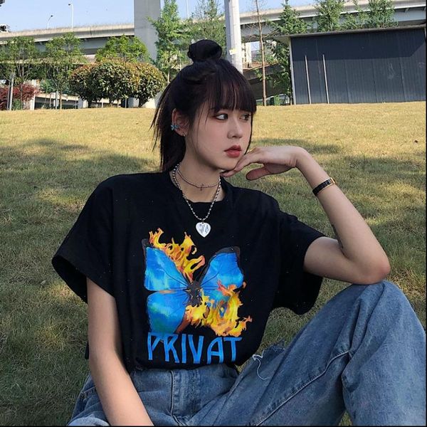 harajuku gothic punk vintage flame women t shirt blue butterfly letter girls ins casual print hip hop chic, White
harajuku gothic punk vintage flame women t shirt blue butterfly letter girls ins casual print hip hop chic, White