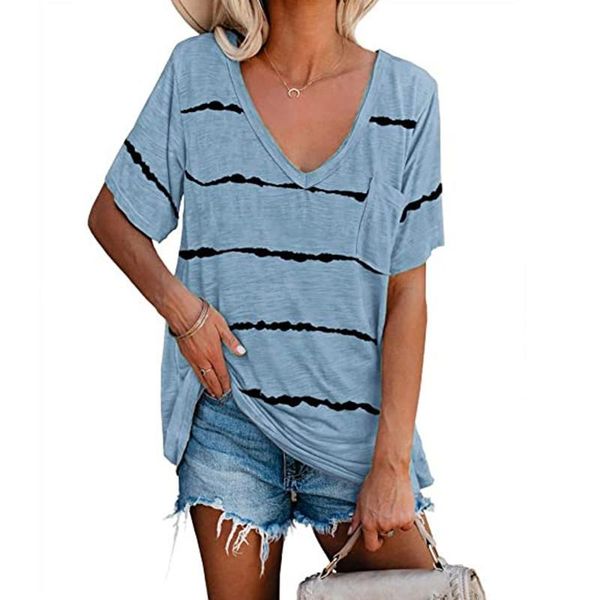 women's t-shirt s-3xl plus size summer v neck short sleeve striped printed loose wdc7158, White
women's t-shirt s-3xl plus size summer v neck short sleeve striped printed loose wdc7158, White